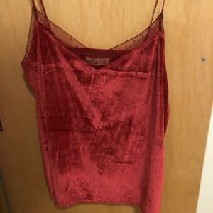 Red velvet tank top